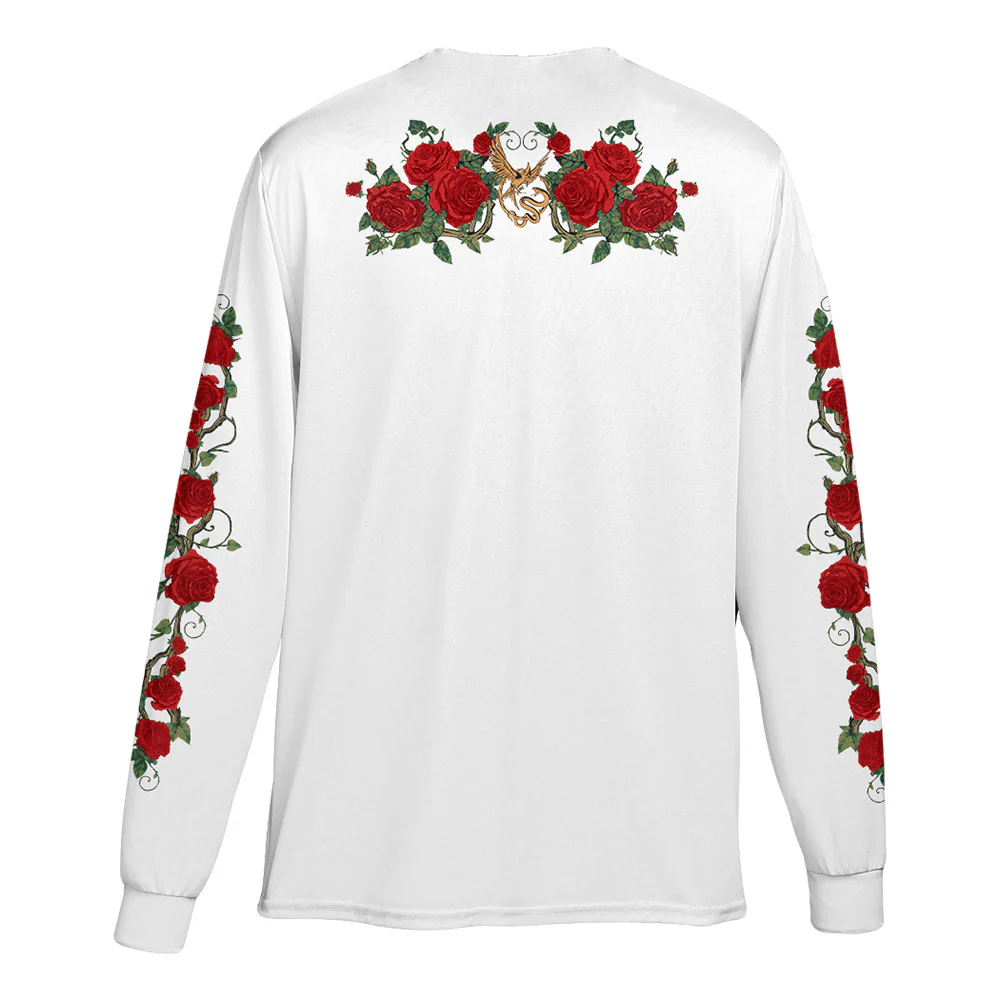 Songbirds & Snakes x Trish Summerville Roses White Long Sleeve - Image 3